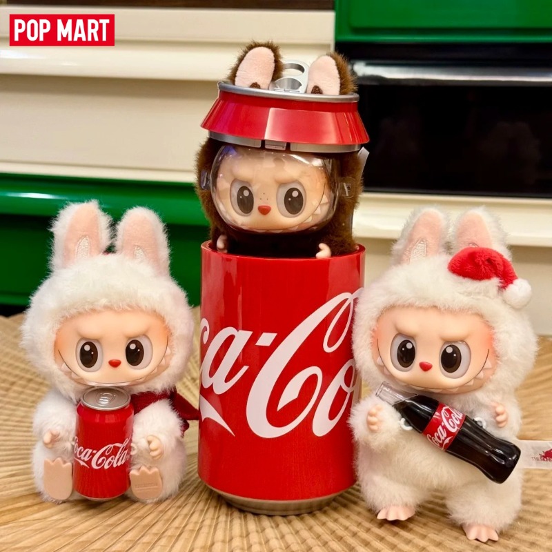 Genuine POP MART Labubu Coca Cola Series Vinyl Blind Box Plush Doll Pendant Ornament Decoration Christmas Gift Toys