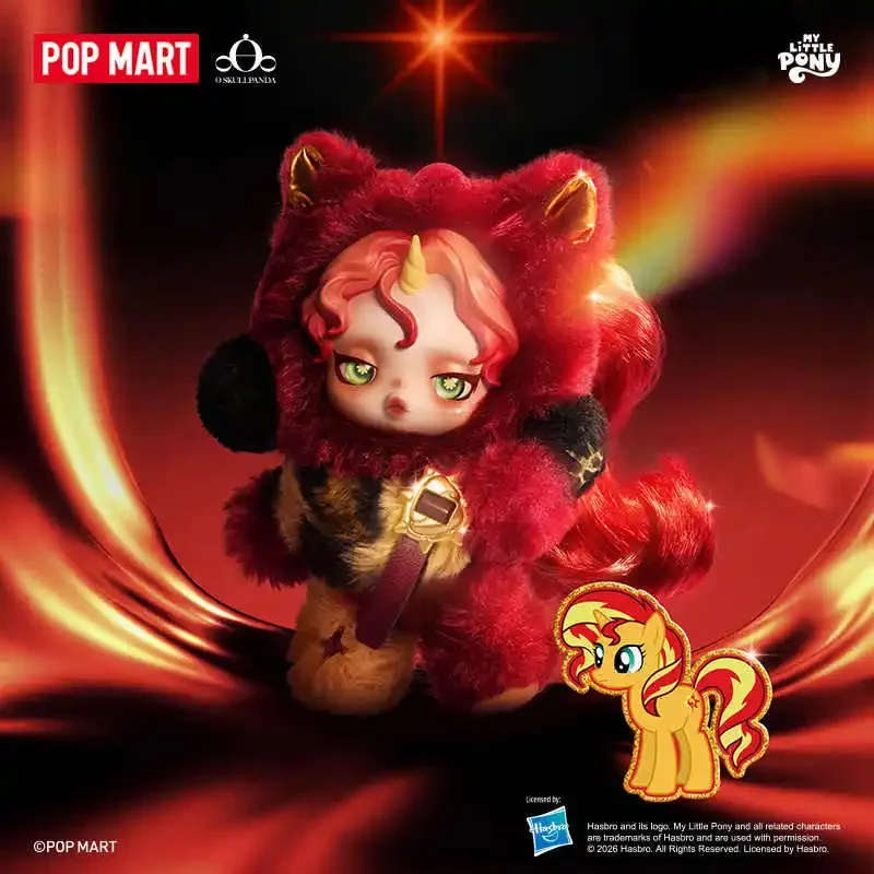 POP MART SKULLPANDA x My Little Pony Series Plush Doll Pendant Mystery Box Genuine Blind Box Guess Toys Bag Ornament Figurines