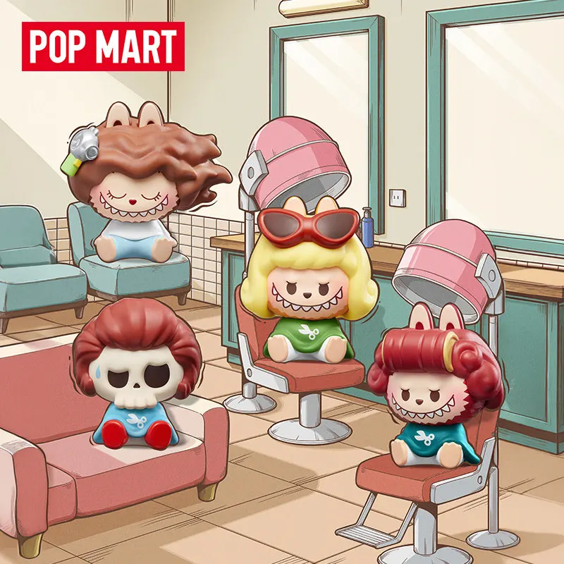POPMART POP BEAN LABUBU THE MONSTERS HAIR SALON Series Blind Box Guess Bag Mystery Box Doll Cute Anime Figure Ornament Gift