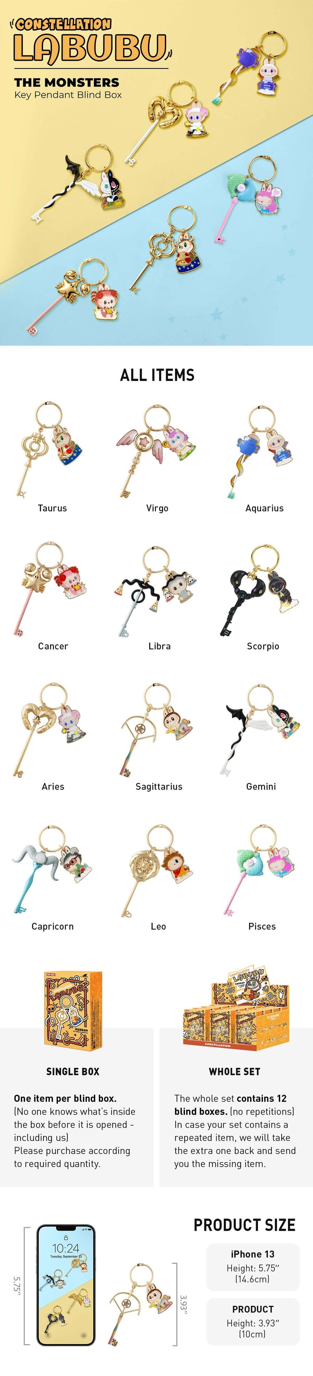 THE MONSTERS / LABUBU Charm Keychain Set